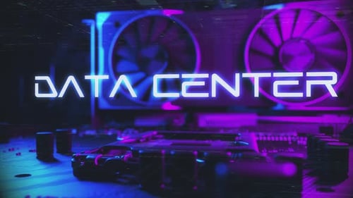 Data Center - Futuristic Technology Motherboard Type Animation Super