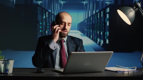 Information Security Officer Answering Phone Call
