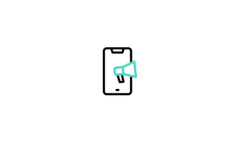 Animated Smartphone Megaphone Marketing Line Icon