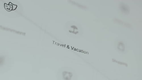 Travel and Vacation Category of Expenses From a Mobile App Interface
