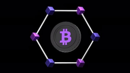 blockchain 3d Animation, Alpha Channel, Transparent Background