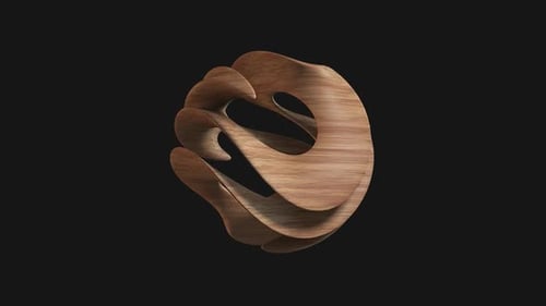 Forme torsadée abstraite en bois sculptée en 3 D