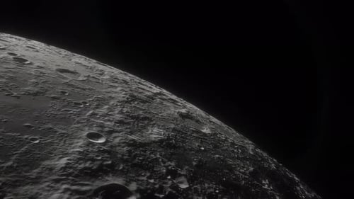 Realistic Moon Surface Flyover with Craters Animation