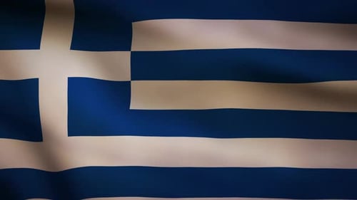 Realistic Waving Flag of Greece Background Loop