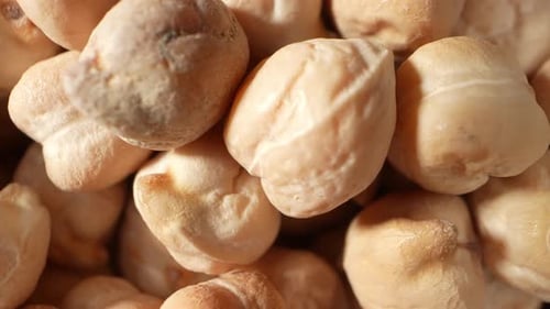 Extreme Close Up of Beige Chickpeas