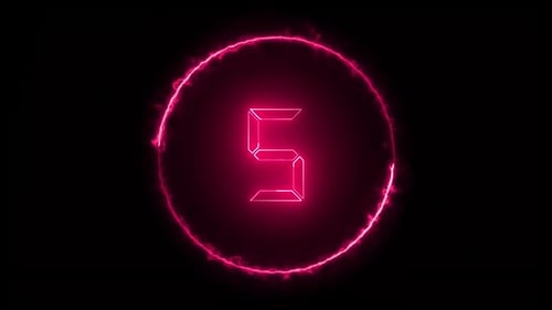 Cuenta regresiva de neón rojo