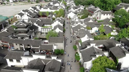 Aerial View of Huishan Old Town in Wuxi Jiangxu Province China