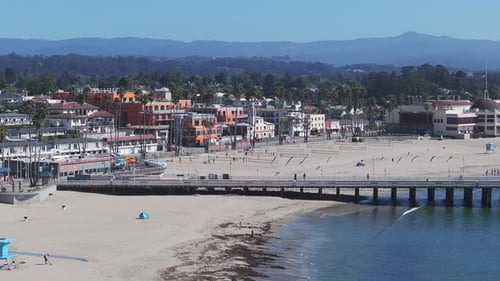 Aerial View of the Amusement Park in Santa Cruz Beach Town in California