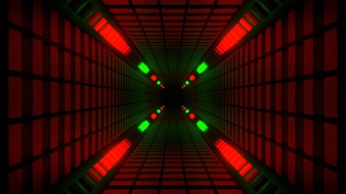 Green And Red Abstract Energy Tunnel Background Vj Loop In 4K