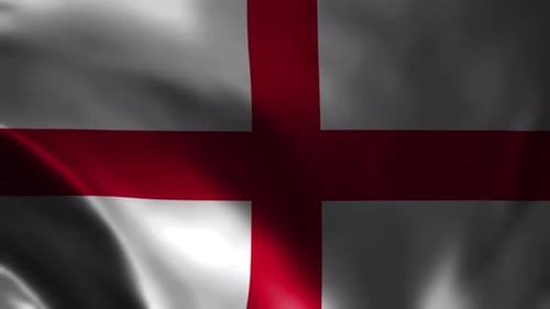 Waving England Flag Realistic Animation