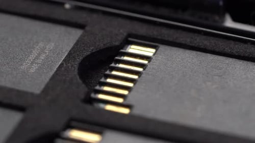 close up of SD card connector
