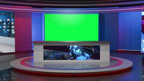 3D Virtual News Studio Ab009 Background Loop