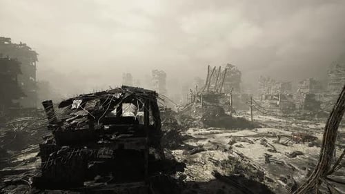 Desolate Scenic Vista Empty Vastness with Skeletal Outlines