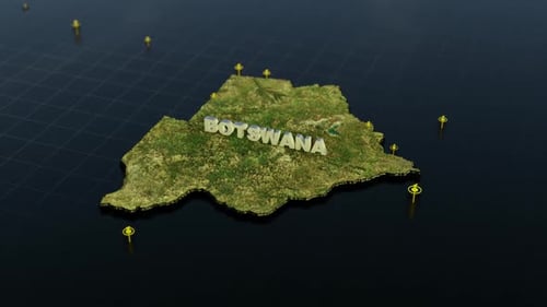 Botswana 3D Map With Animation