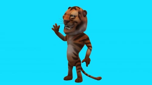 Lustiger 3D-Cartoon-Tiger (mit Alpha-Kanal im Lieferumfang enthalten)