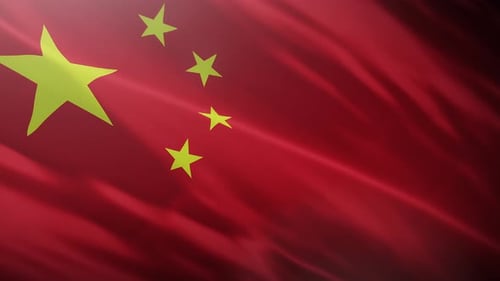 Realistic Waving Flag of China Loopable Background