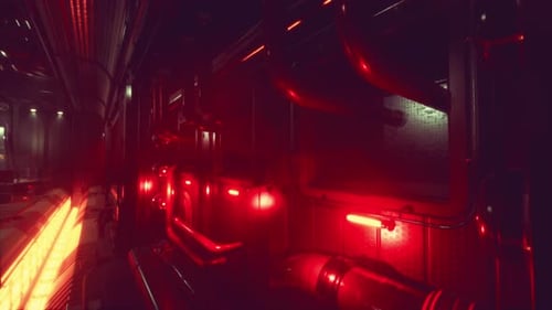 Antecedentes Ciencia ficción Interior de ciencia ficción, pasillos de naves espaciales, representación 3D