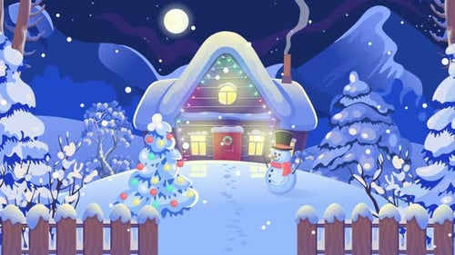 paysage de Noël animé