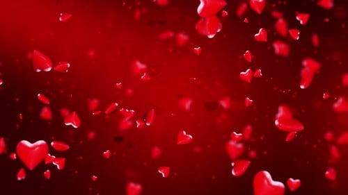 Red Valentines Day Heart Background Loop V2