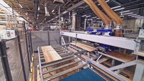 Automated Wood Processing in a Modern Factory