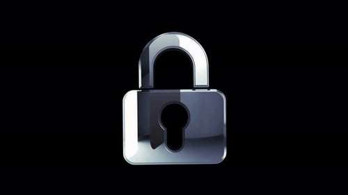 Boucle de symboles métalliques rotative pour la cybersécurité et la protection informatique numérique