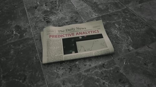 Zoom In On Newspaper With Predictive Analytics Headline