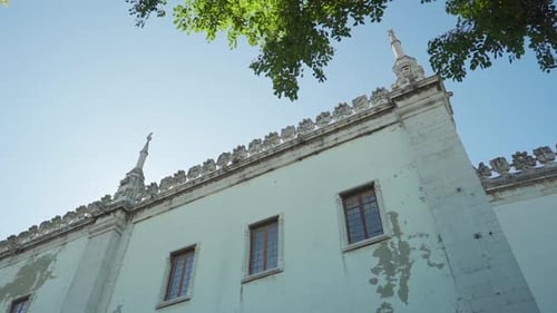 Lisbon Monastery Tiles Museum Facade with Battlements