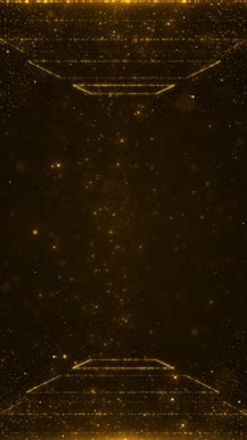 Rejilla dorada ondulada a rayas metálicas. Líneas onduladas, puntos, tecnología abstracta, fondo futurista
, lujo abstracto