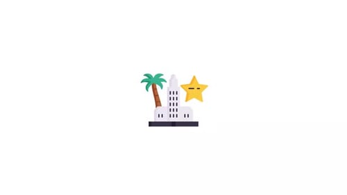 Animación de iconos de la ciudad de Los Ángeles