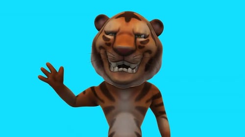 Lustiger 3D-Cartoon-Tiger (mit Alpha-Kanal im Lieferumfang enthalten)
