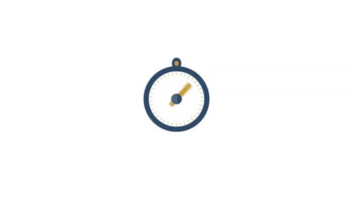 Flat Design Animated Stopwatch with Progress Needle