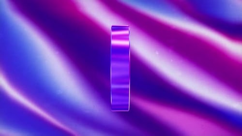 Abstract 3D Metallic Ring Rotation Background