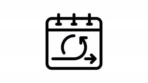 Animated Calendar Icon with Repeating Loop Arrow