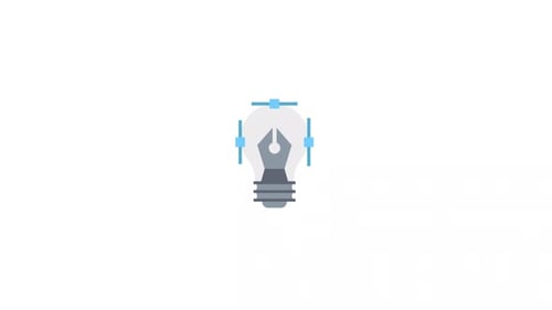 Animated Lightbulb and Pen Tool for Creative Ideas