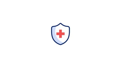 Animated Medical Shield Icon for Health Protection
