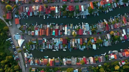 Vue aérienne d'un village de pêcheurs près de Burgas, Bulgarie