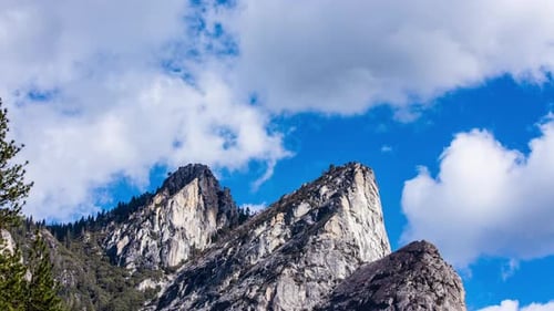 Time Lapse - Beautiful Clouds Moving Over the Cliff in Yosemite National Park