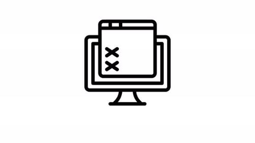 Minimalist Animated Computer Monitor with Checklist Icon