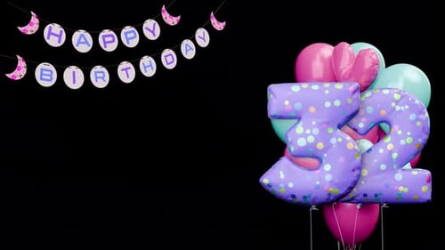 Colorful Inflatable Birthday Numbers with Celebration Balloons