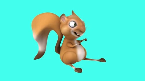 Fun 3D cartoon squirrel dancing (with alpha channel included)