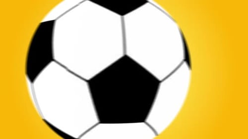 Flacher 3D-Fußballball, rotierend
