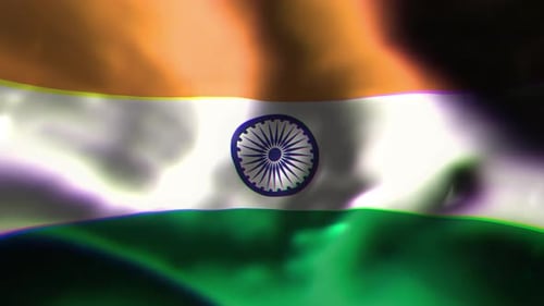 Flagge Indiens, Frontalansicht, Nahaufnahme, Flagge für den Nationalfeiertag oder Unabhängigkeitstag Indiens