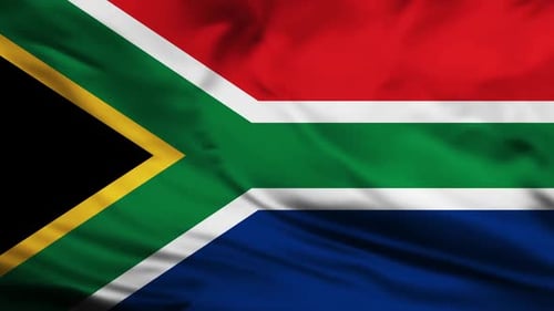 Waving Flag of South Africa Loop Animation