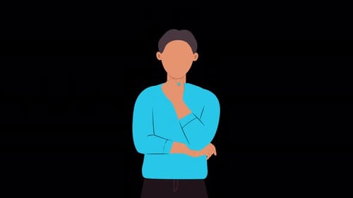 Animated Flat Design Person Thinking Icon