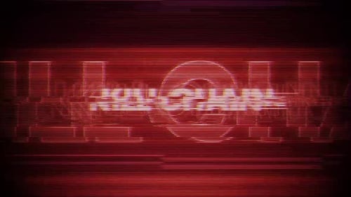 Nachricht „Kill Chain Word“ -VHS-Effekt auf dem digitalen Bildschirm