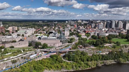 Aerial approach of byward market ottawa