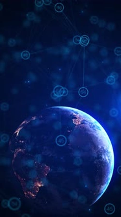 Réseau terrestre d'Internet Technologie numérique réseau mondial connexion Internet fond bleu