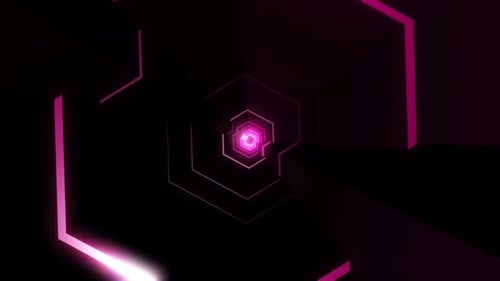 High Tech Digital Tunnel Animation Video. Sci-fi Futuristic Tunnel Background. Camera Flying Through