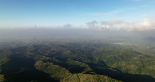 Aerial view of Vast Green Mountain Range