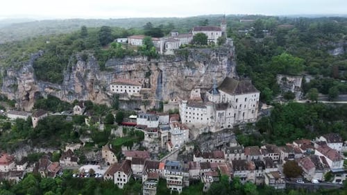 Vue aérienne de Rocamadour en France
